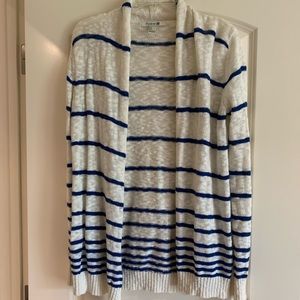 Blue striped cardigan